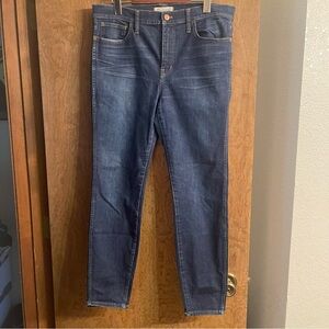 Madewell High Riser Medium Blue Skinny Jeans Sz 31